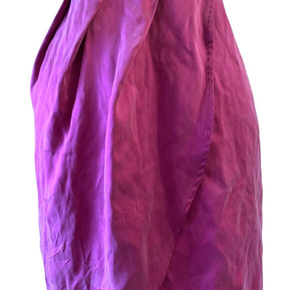 MAISON - Short Pink silk Dress - Illusion Neckline - Plegged type skirt - Large - Picture 6 of 8